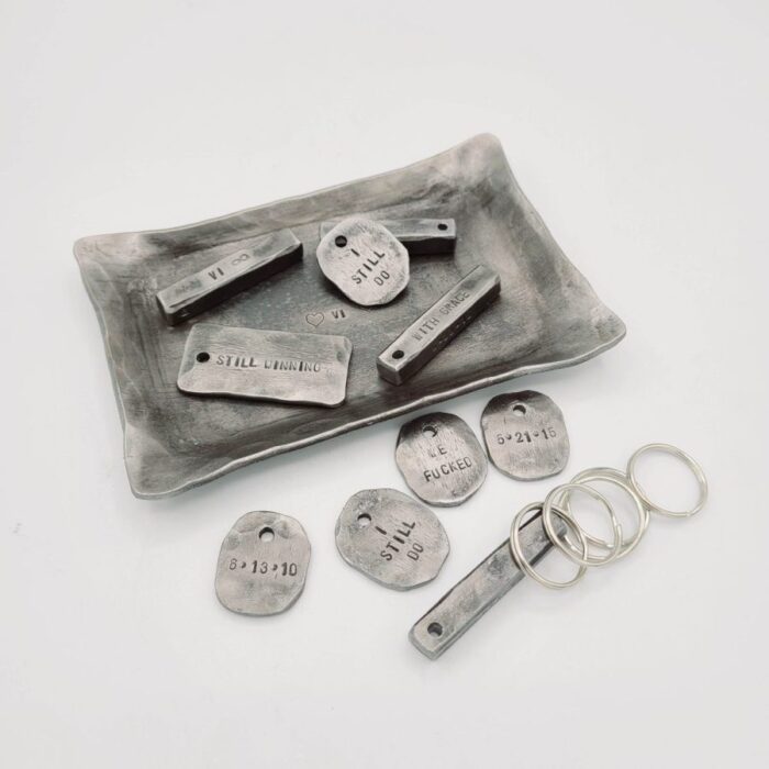 Dog Tag - Hand Stamped Iron Keychain