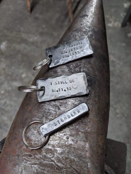 Bar and Dog Tag Iron Keychains