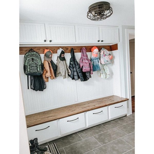 Rustic Drawer Pulls in the Mud Room