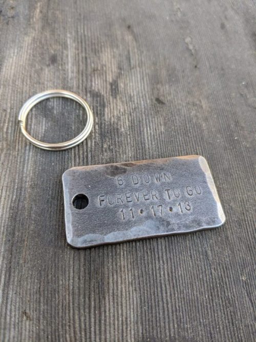 Personalized Iron Dog Tag Keychain