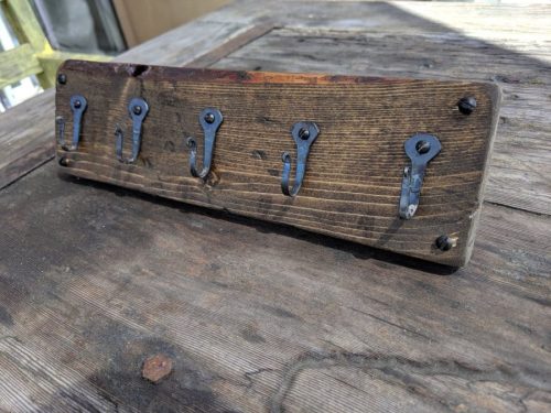 Treated reclaimed wood key holder